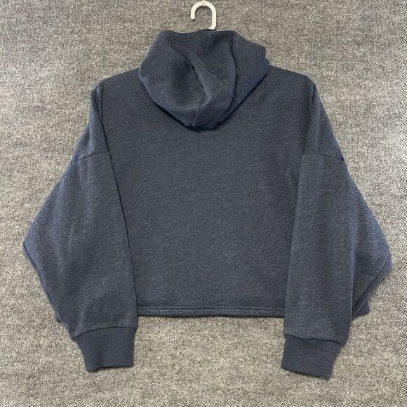 Under Armour Project Rock Fleece Long Sleeve Crop Hoodie Women Size Large Blue - Picture 3 of 7